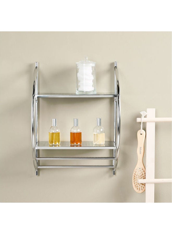 Home Center Wall-Mounted Shower Basket SIlver - Image 2
