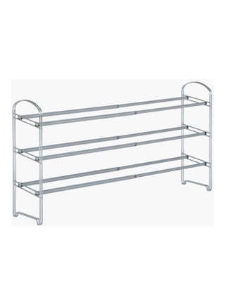 3-Tier Expandable Non Slip Shoe Rack Silver 57.2X143.3X25.4cm - v1627893986/N49681866A_1