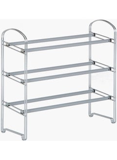 Home Center 3-Tier Expandable Non Slip Shoe Rack Silver 57.2X143.3X25.4cm  - Image 2