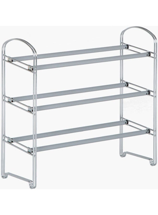 Home Center 3-Tier Expandable Non Slip Shoe Rack Silver 57.2X143.3X25.4cm  - Image 2