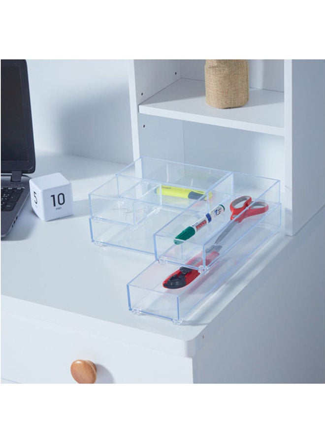 Home Center Square Desk Organizer CLear 6.5X9.5X9.5cm - Image 2