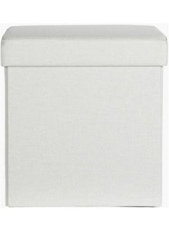 Home Center Ottoman Foldable Storage White 38X38X38cm  - Image 1