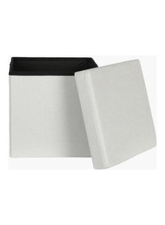 Home Center Ottoman Foldable Storage White 38X38X38cm  - Image 2