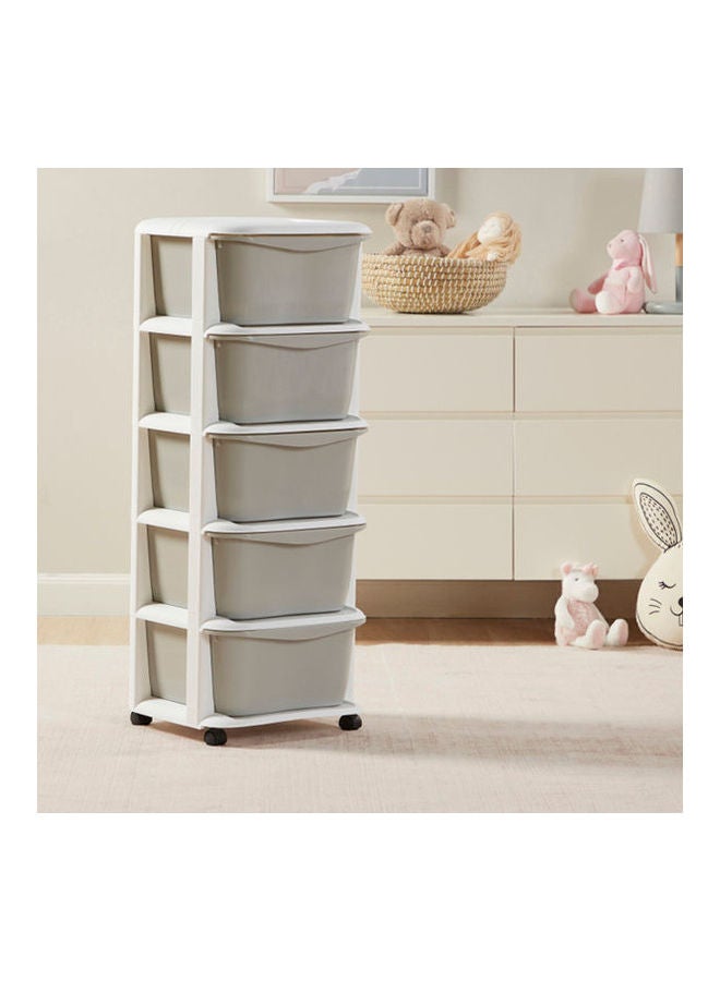 Home Center - Marcus 5-Drawer Storage Tower Grey 36.4X37X96cm - Image 1