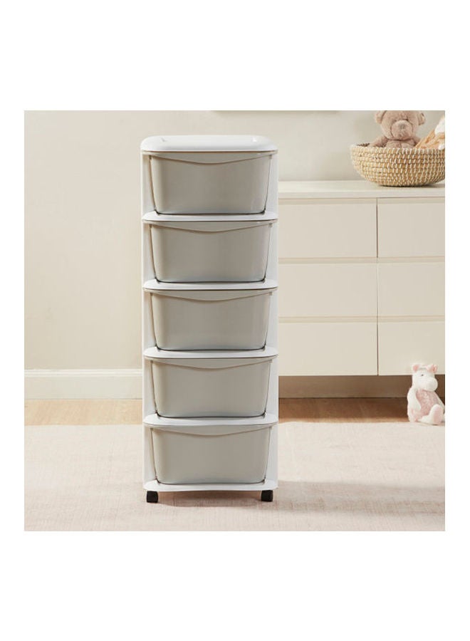 Home Center - Marcus 5-Drawer Storage Tower Grey 36.4X37X96cm - Image 1
