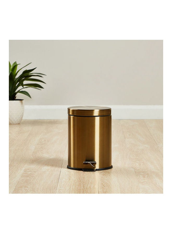 Home Center Metallic Pedal Waste Bin Gold 5Liters - Image 1