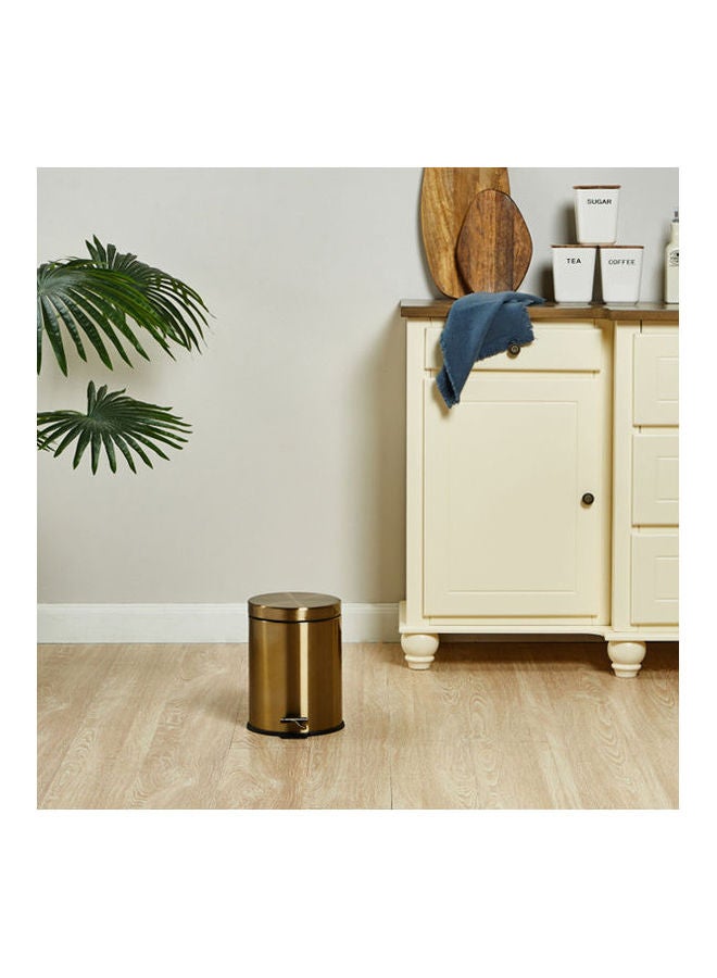 Home Center Metallic Pedal Waste Bin Gold 5Liters - Image 2