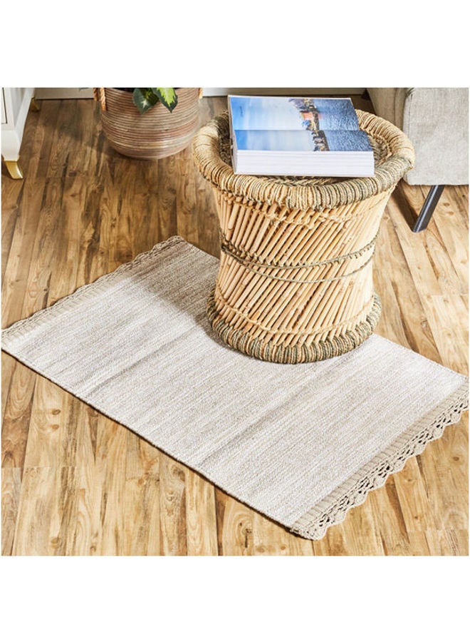 Home Center Handwoven Carpet Rug Silver 50X80cm - Image 1