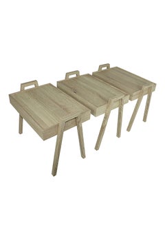 Living 3-Piece Coffee And Tea Service Table Set Beige 50x35x41cm  - Image 2