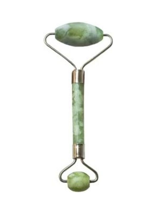 بورتوني أداة التدليك الدوارة بحجر اليشم لمكافحة علامات التقدم في السن وأداة جوا شا للوجه أخضر/فضي - Image 1