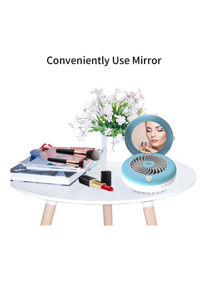 Portable 3 Speed Desk Fan With Compact Mirror H40793BL-LM Blue/White  - Image 3