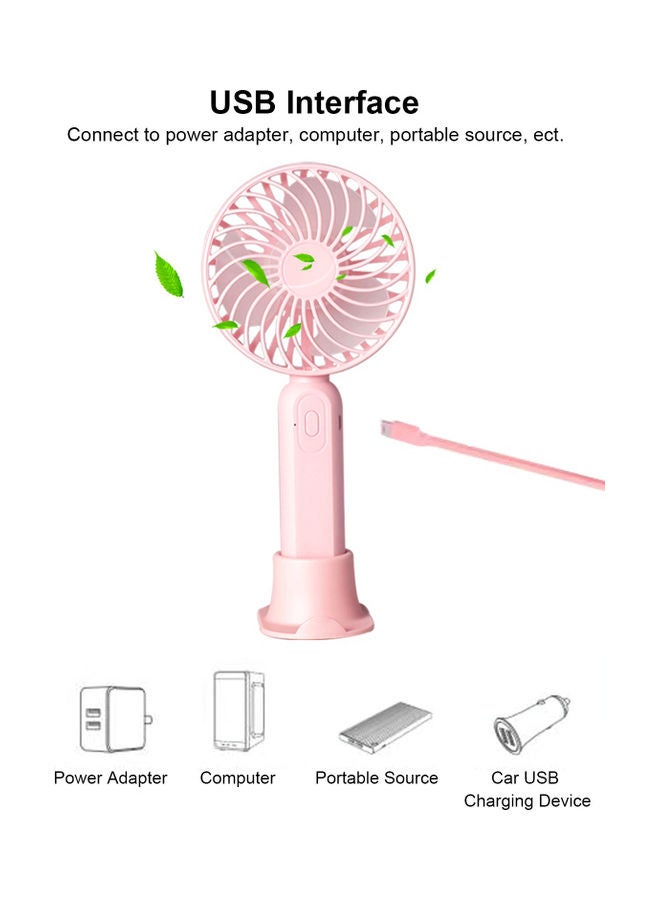 Generic - USB Mini Handheld Rechargeable Cooling Fan H39380P2-LM Pink - Image 1