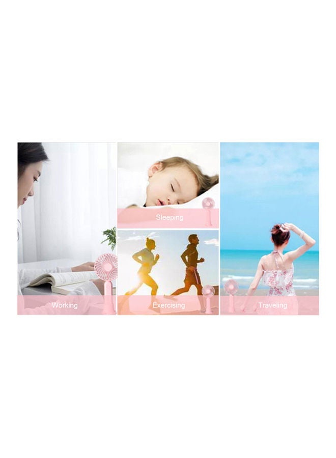 Generic - USB Mini Handheld Rechargeable Cooling Fan H39380P2-LM Pink - Image 1
