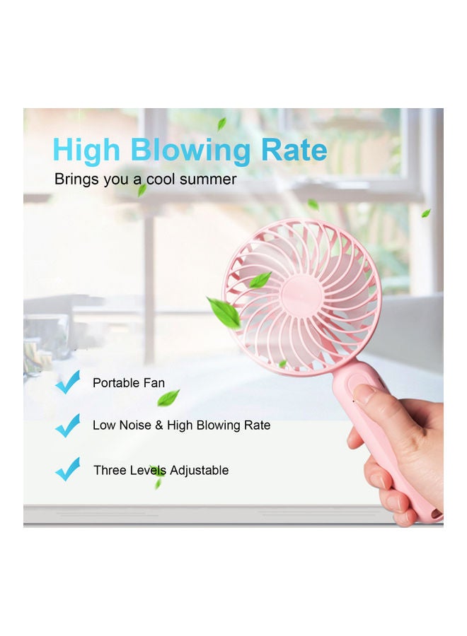 Generic - USB Mini Handheld Rechargeable Cooling Fan H39380P2-LM Pink - Image 1