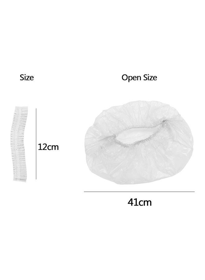 10-Piece Disposable Single-Use Waterproof Bath Cap White 41cm - Image 3