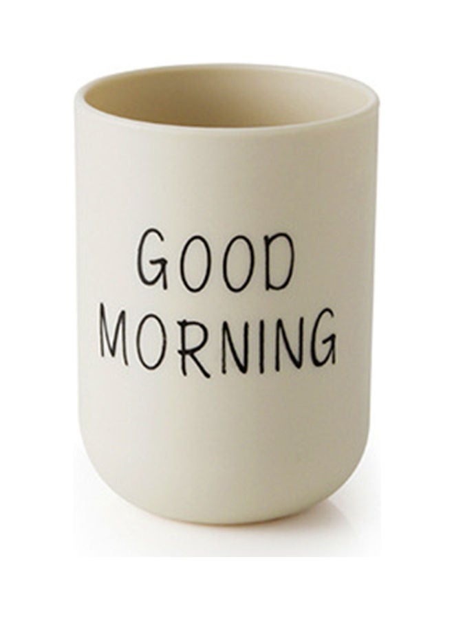 Multifunctional Ceramic Toothbrush Holder Beige 10 x 7.2 x 7.2cm  - Image 1