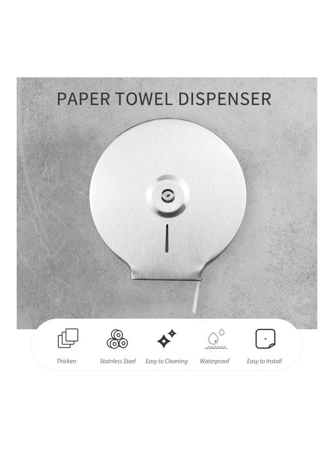 Wall Mounted Paper Towel Dispenser Kit Silver 29 x 11 x 27cm - Image 2