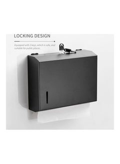 Generic Wall Mounted Paper Towel Dispenser Black 27.3 x 8.7 x 21.5cm  - Image 2