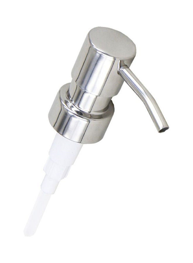 Stainless Steel Soap and Lotion Dispenser Pump Silver/White 29 x 2.5 x 5cm - Image 1