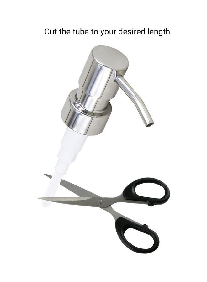 Stainless Steel Soap and Lotion Dispenser Pump Silver/White 29 x 2.5 x 5cm - Image 2