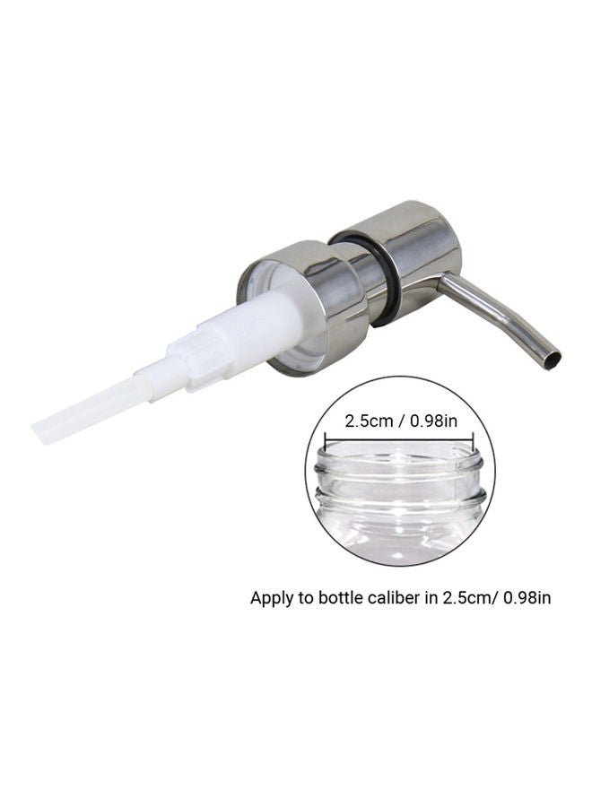 Stainless Steel Soap and Lotion Dispenser Pump Silver/White 29 x 2.5 x 5cm - Image 3
