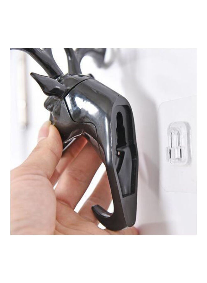 Adhesive Deer Elk Head Shape Towel Hook Black 12 x 6 x 7cm - Image 2