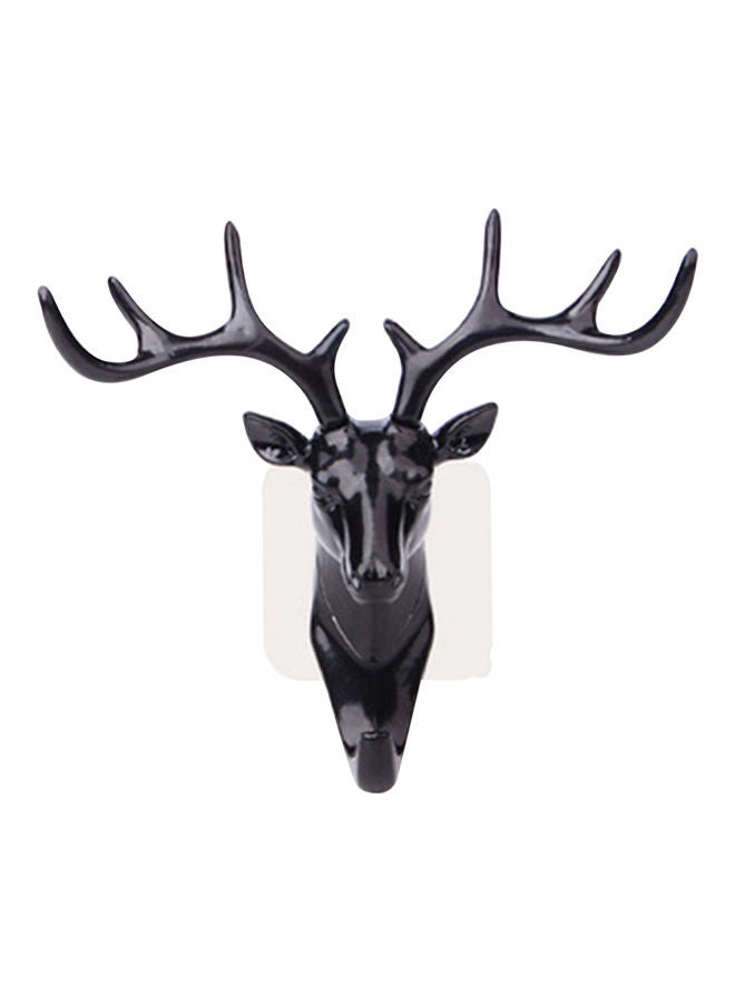 Adhesive Deer Elk Head Shape Towel Hook Black 12 x 6 x 7cm - Image 1