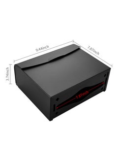 Generic Stainless Steel Wall Mounted Dual Compartment Paper Towel Dispenser Black 3.7 x 9.44 x 7.87inch  - Image 5