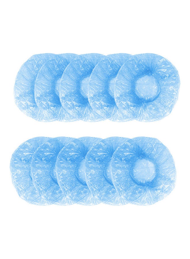 10-Piece Disposable Single-Use Waterproof Bath Cap Blue 41cm - Image 1