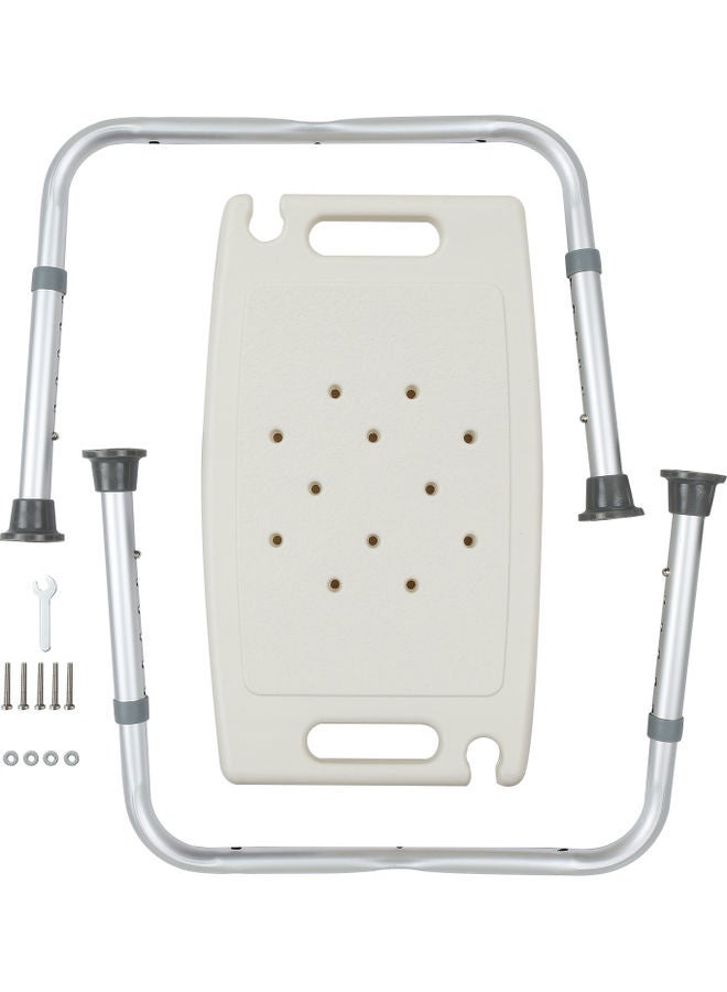 Adjustable Elderly Shower Chair White/Silver/Grey 50.5 x 30 x 55cm  - Image 3