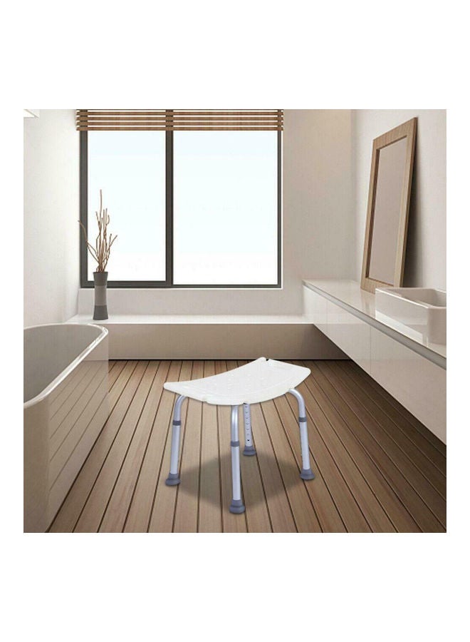 Adjustable Elderly Shower Chair White/Silver/Grey 50.5 x 30 x 55cm  - Image 5