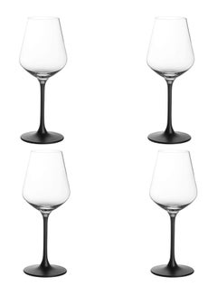 Villeroy & Boch 4-Piece Manufacture Rock Red Wine Glass Set Clear/Black  - Image 1