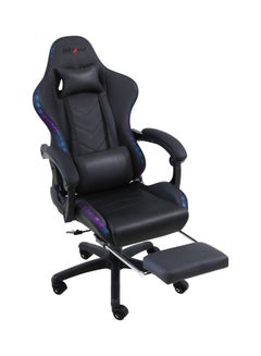 Blitzed RGB Gaming Chair With Retractable Footrest And Lumbar Pillow Black  - Image 4
