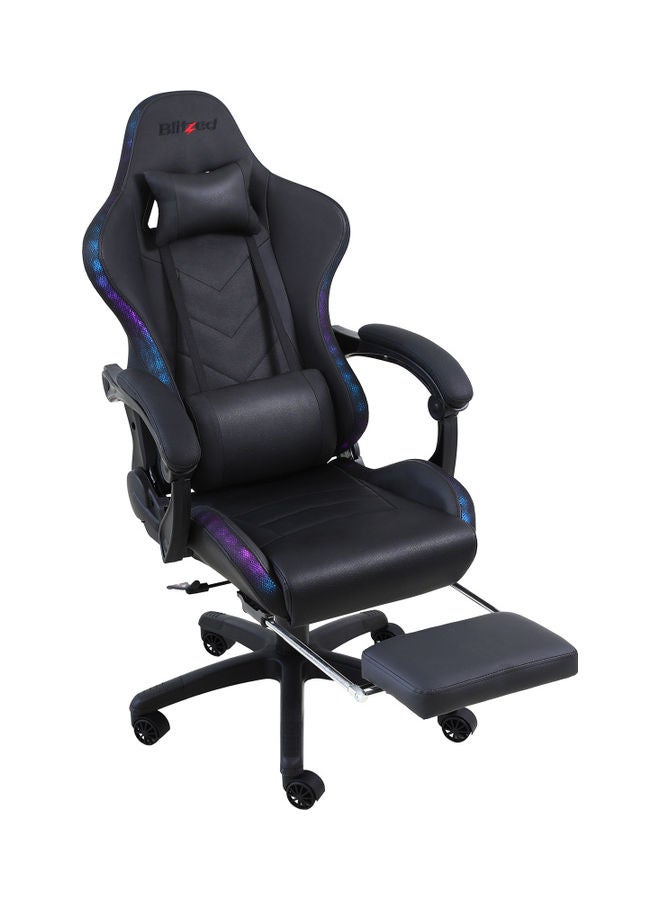 Blitzed RGB Gaming Chair With Retractable Footrest And Lumbar Pillow Black - Image 4