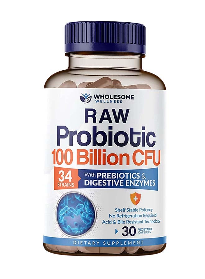 Wholesome Wellness Raw Probiotic 100 Billion CFU Capsules  - Image 1