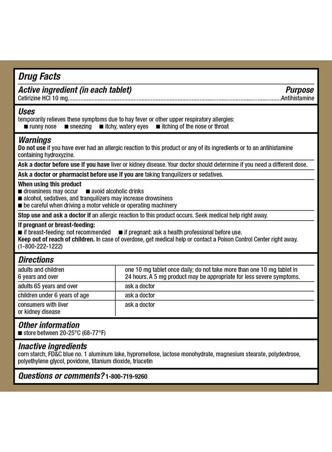 GOODSENSE - All Day Allergy 10 Mg Antihistamine Cetirizine Hydrochloride Tablets - Image 1