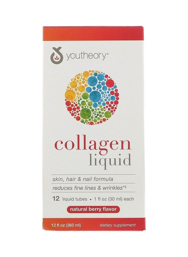 youtheory 12 Tubes of Collagen Natural Berry Liquid - Image 1