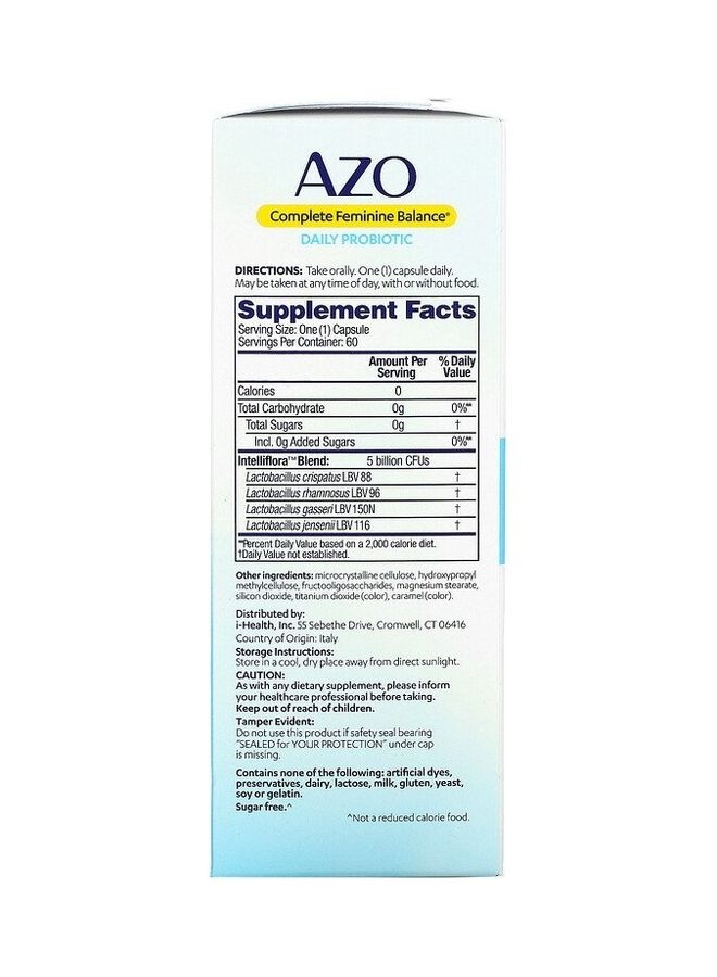 AZO Complete Feminine Balance, Daily Probiotic Capsules - Image 2