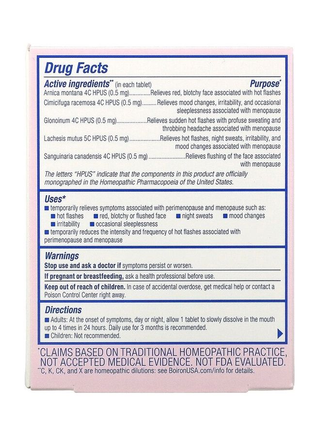 Boiron Cyclease Menopause Relief Tablets - Image 2