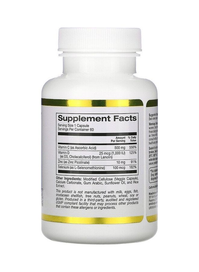 California Gold Nutrition - Immune 4 Dietary Supplement - 60 Capsules - Image 1