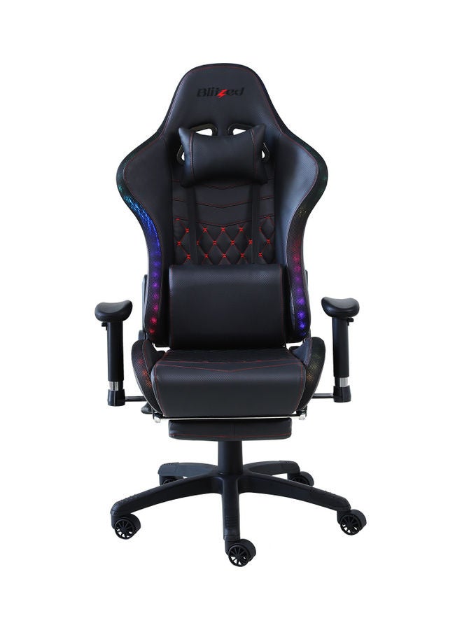Blitzed RGB Gaming Chair With Retractable Footrest And Lumbar Pillow Black - Image 1