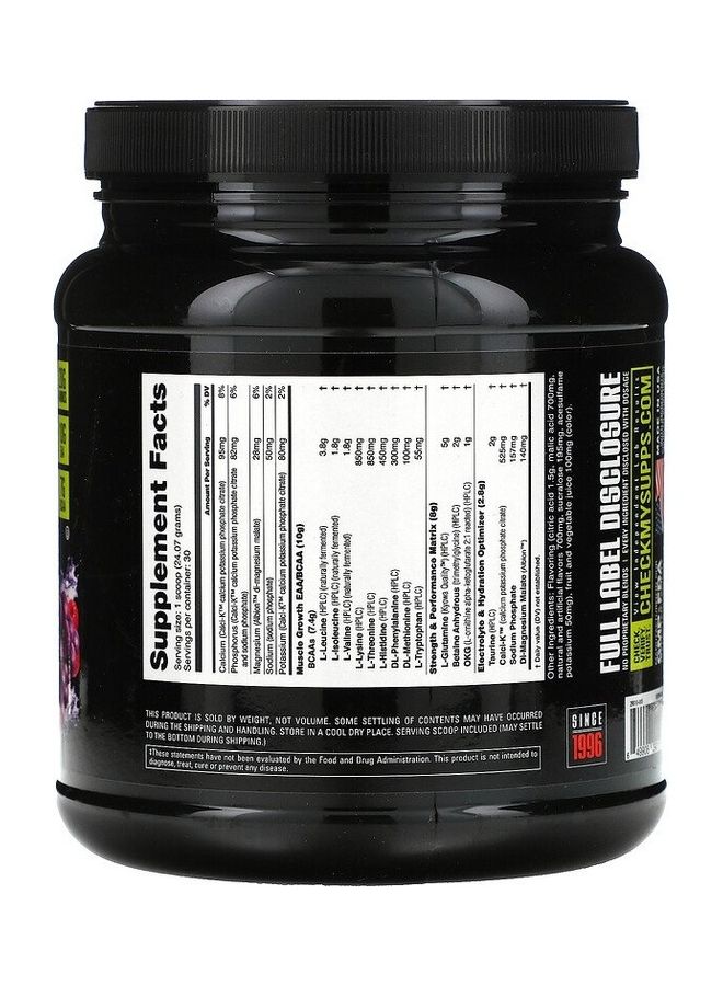 NutraBio Labs Intra Blast Intra Workout Amino Fuel Grape Berry Crush  - Image 2