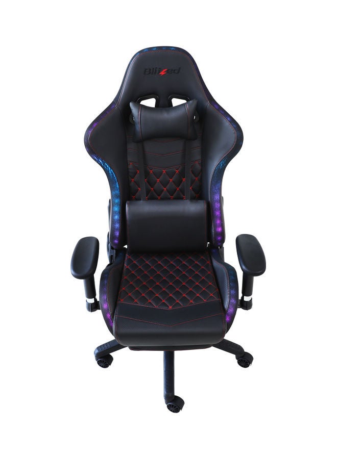 Blitzed RGB Gaming Chair With Retractable Footrest And Lumbar Pillow Black - Image 5
