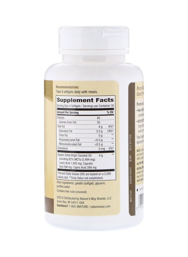 ناتشور واي Coconut Oil Pure Extra Virgin 1,000 Mg - Image 2