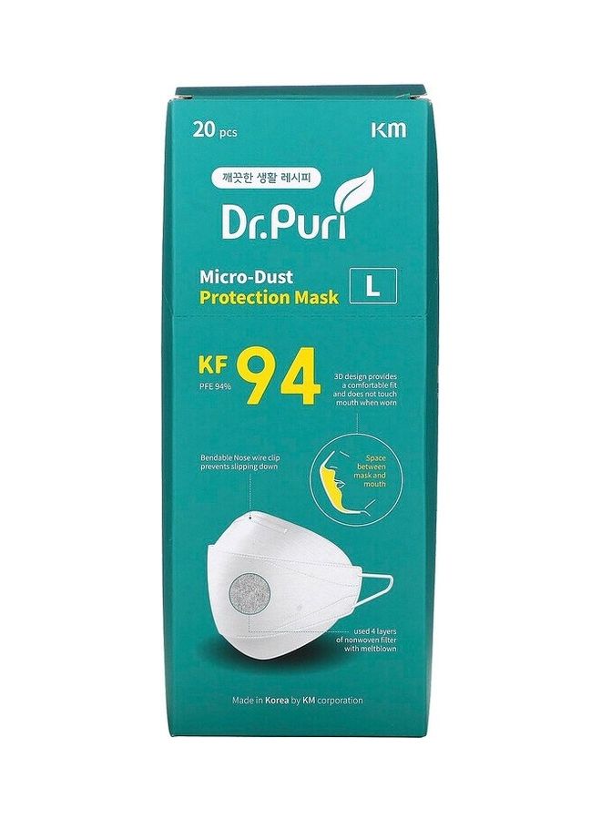 Dr. Puri 20 Pcs - KF-94 Micro-Dust Protection Face Mask - Image 1