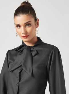 Sivvi x D'Atelier Bow Tie Shirt Black  - Image 3