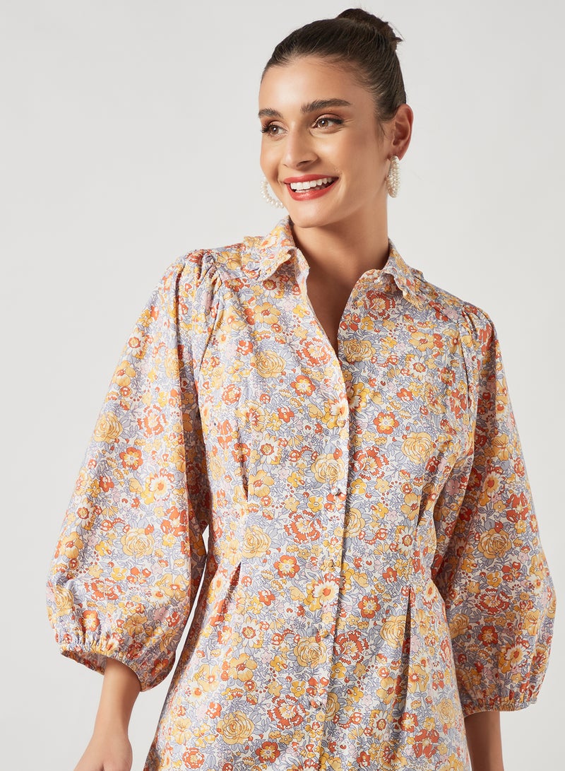 Y.A.S - Floral Shirt Dress Multicolour - Image 1