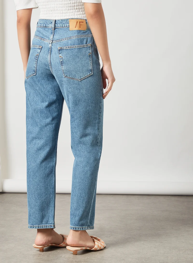 SELECTED FEMME High Waist Straight Fit Jeans Medium Blue