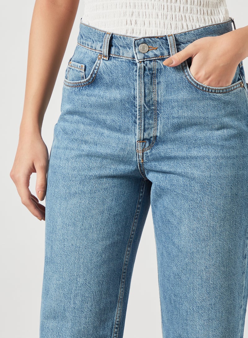 SELECTED FEMME - High Waist Straight Fit Jeans Medium Blue - Image 1
