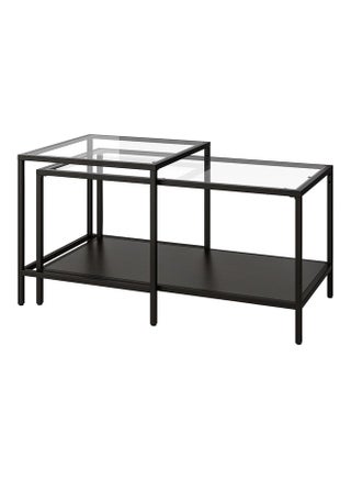 2-Piece Open Shelf Table Black/Clear - v1627907273/N49694236A_1